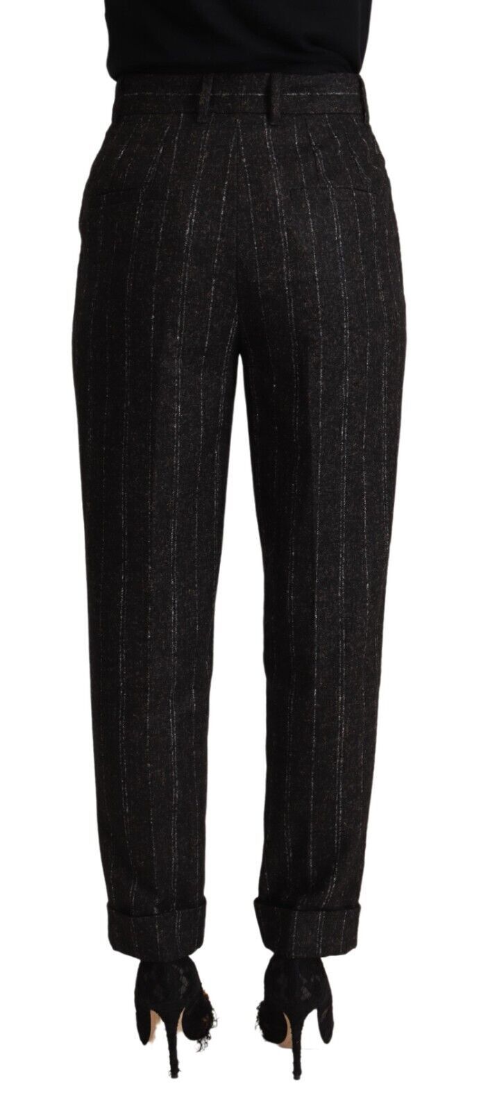 Dolce &amp; Gabbana Elegante, gestreifte, konische Hose mit hoher Taille