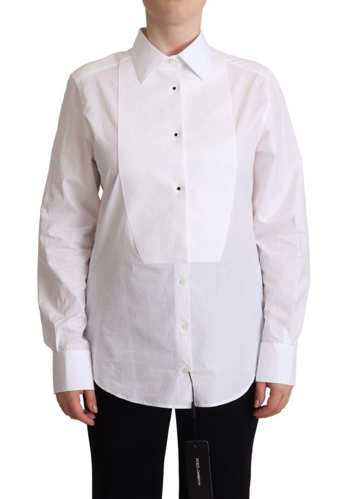 Cămașă elegantă din poplin alb Dolce &amp; Gabbana