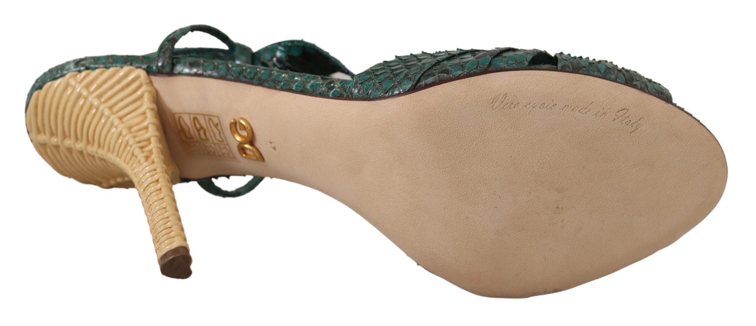 Dolce &amp; Gabbana Elegante grüne Python-Riemchen-Pumps