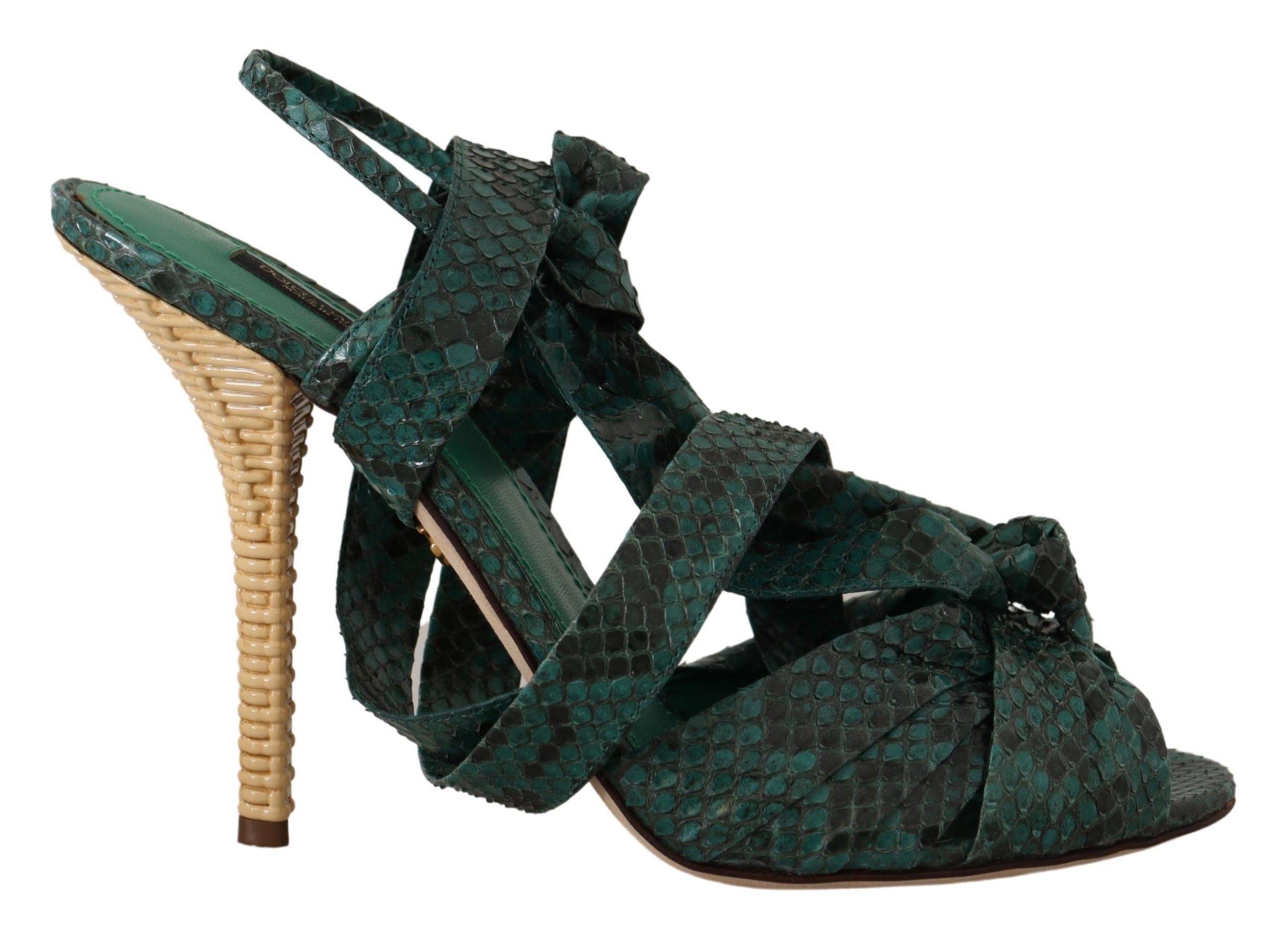 Dolce &amp; Gabbana Elegante grüne Python-Riemchen-Pumps
