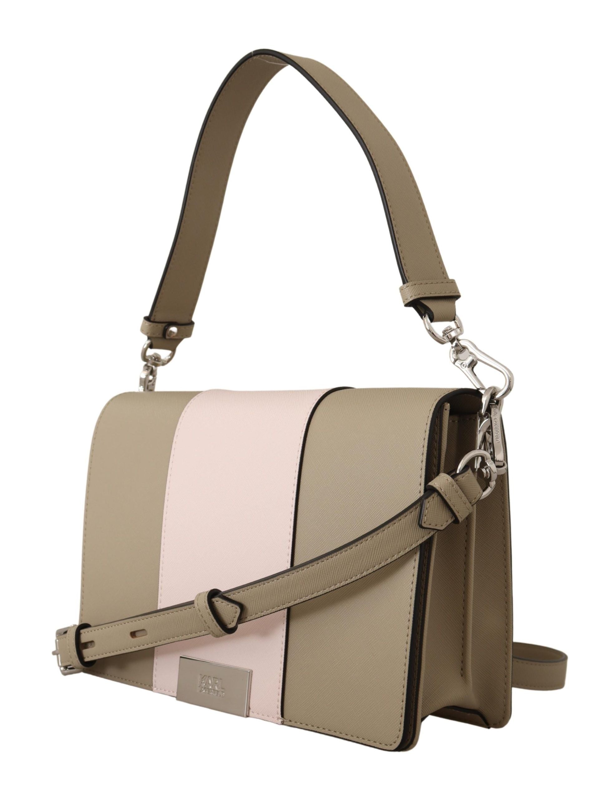 Karl Lagerfeld – Schicke Schultertasche in Salbeigrün mit zwei Riemen