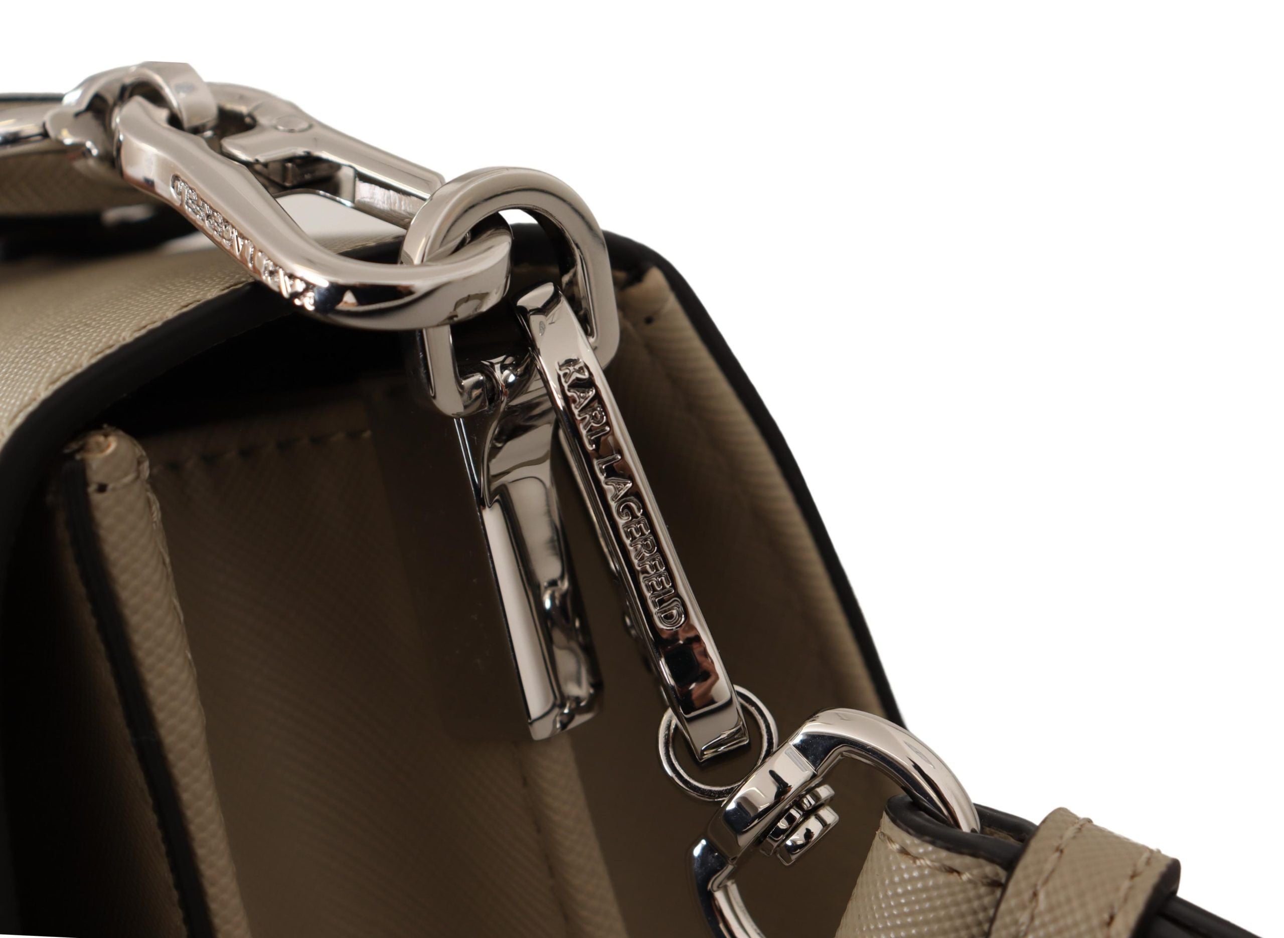 Karl Lagerfeld – Schicke Schultertasche in Salbeigrün mit zwei Riemen