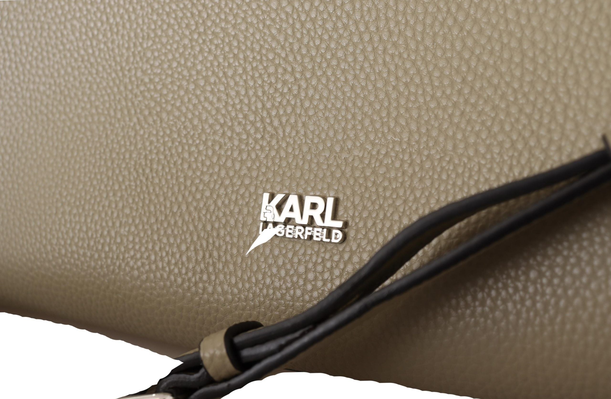 Geantă tote din piele verde salvie Karl Lagerfeld Enchanting