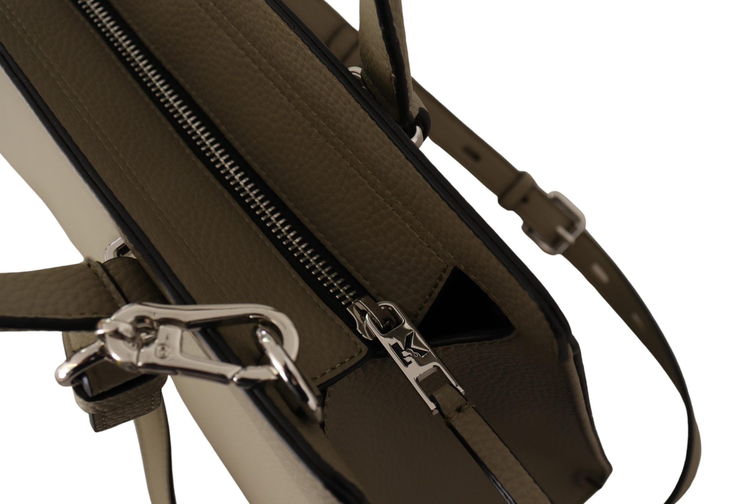 Geantă tote din piele verde salvie Karl Lagerfeld Enchanting