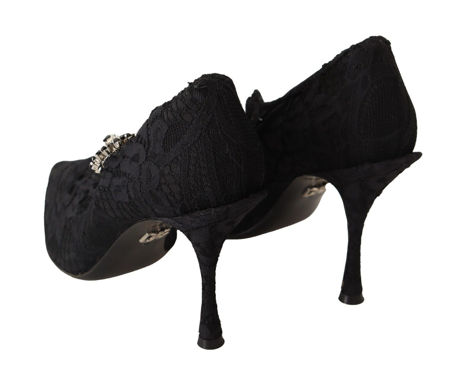 Dolce &amp; Gabbana Elegante schwarze Stiletto-Pumps aus Spitze