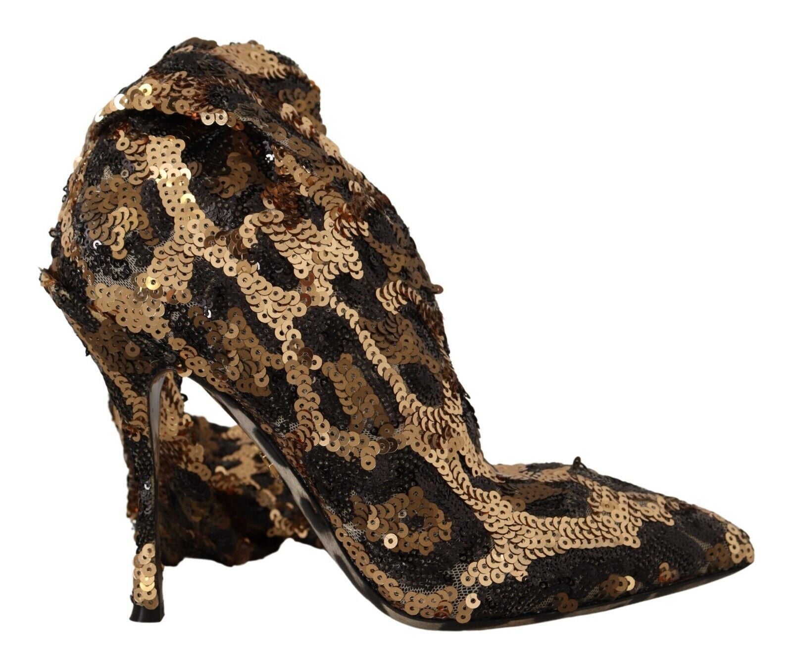 Dolce &amp; Gabbana Elegante kniehohe Stiefel mit Leoparden-Pailletten