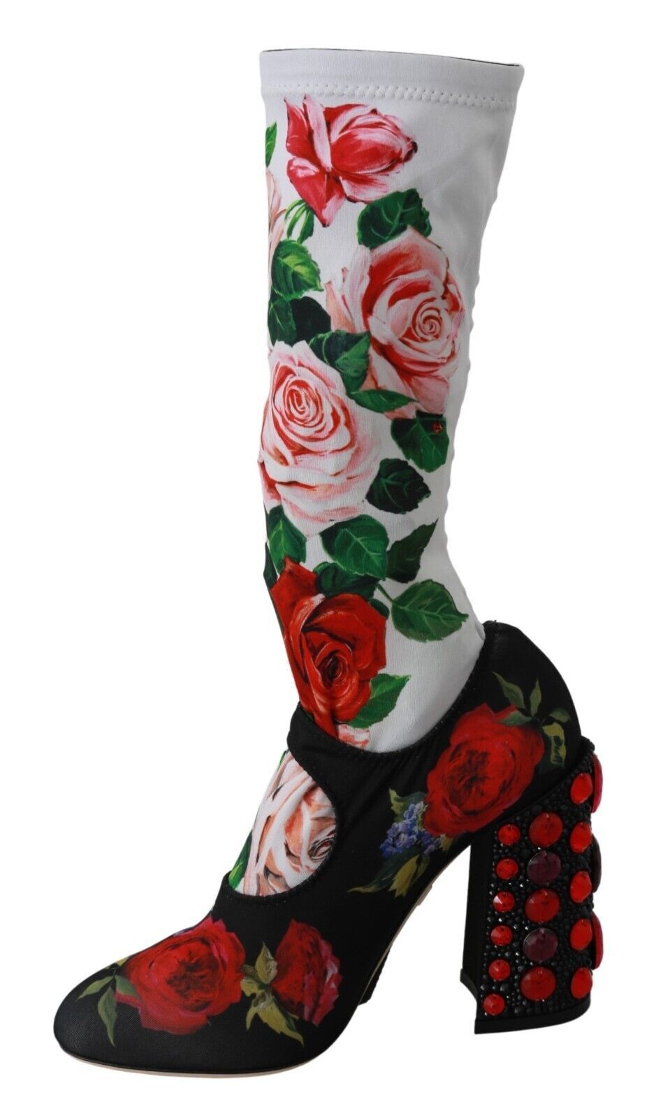 Dolce &amp; Gabbana – Sockenstiefel mit Blumenverzierung