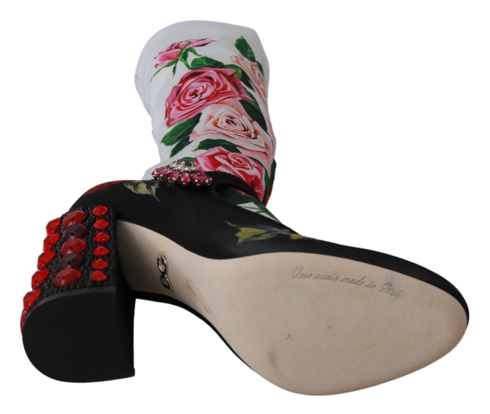 Șosete Dolce &amp; Gabbana cu imprimeu floral și cizme