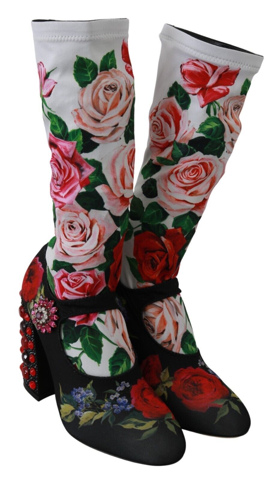 Șosete Dolce &amp; Gabbana cu imprimeu floral și cizme
