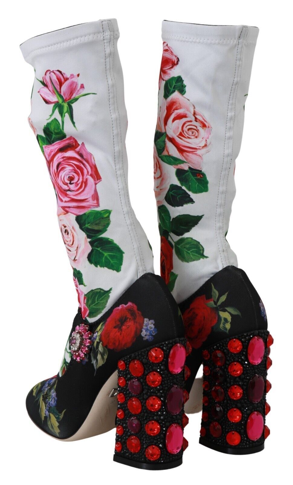 Șosete Dolce &amp; Gabbana cu imprimeu floral și cizme