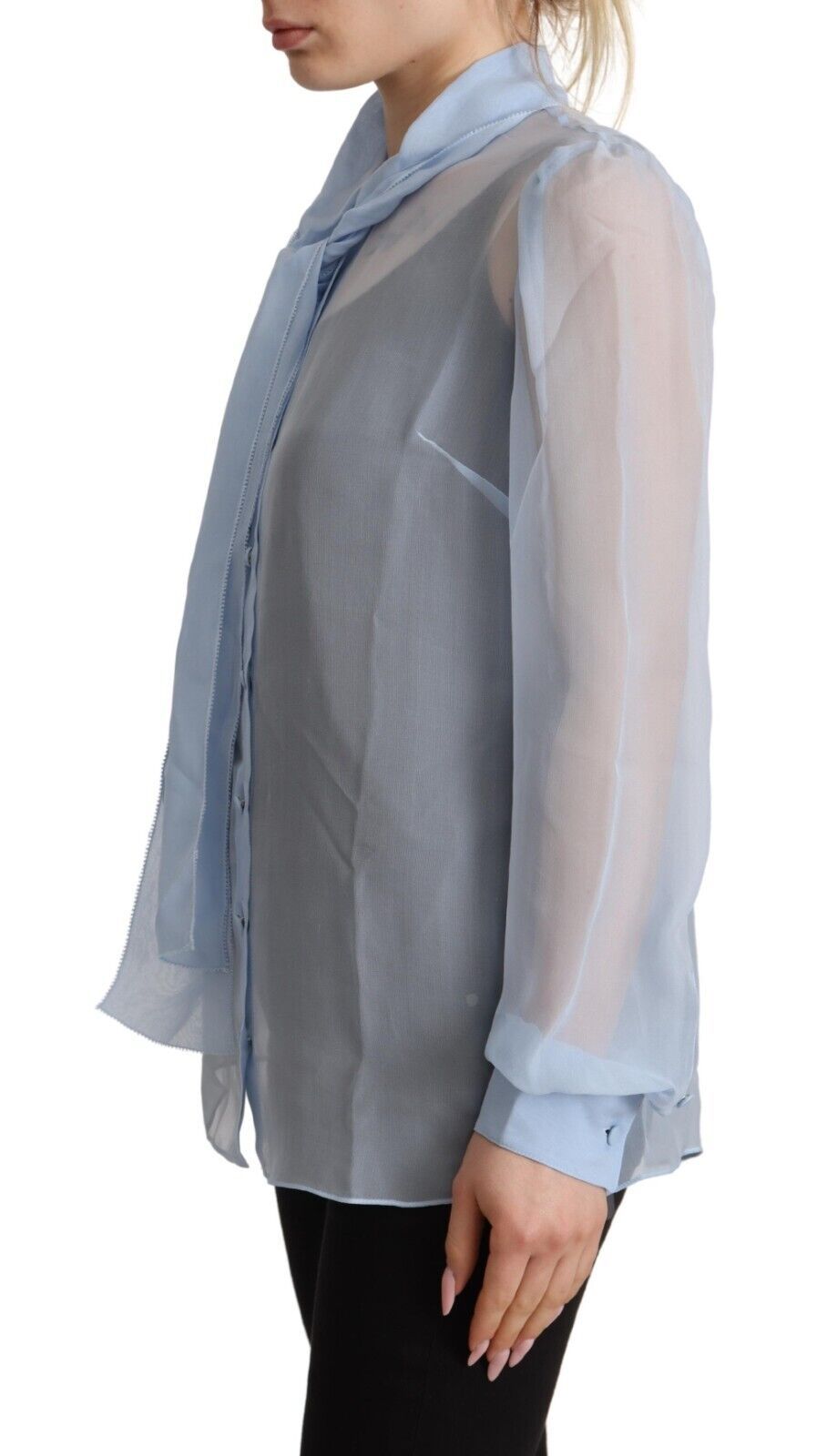 Dolce &amp; Gabbana Elegante Seidenbluse mit Ascot-Kragen