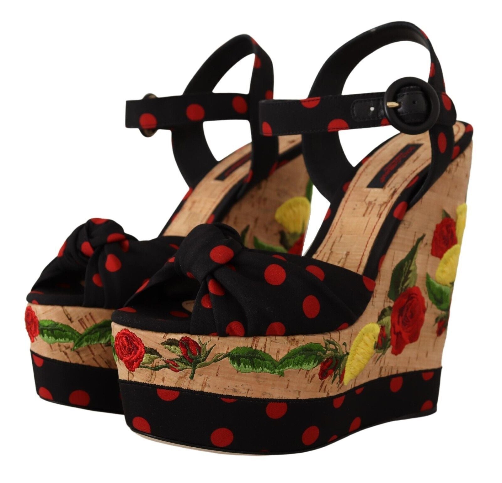 Pantofi cu platformă din amestec de mătase multicoloră Dolce &amp; Gabbana