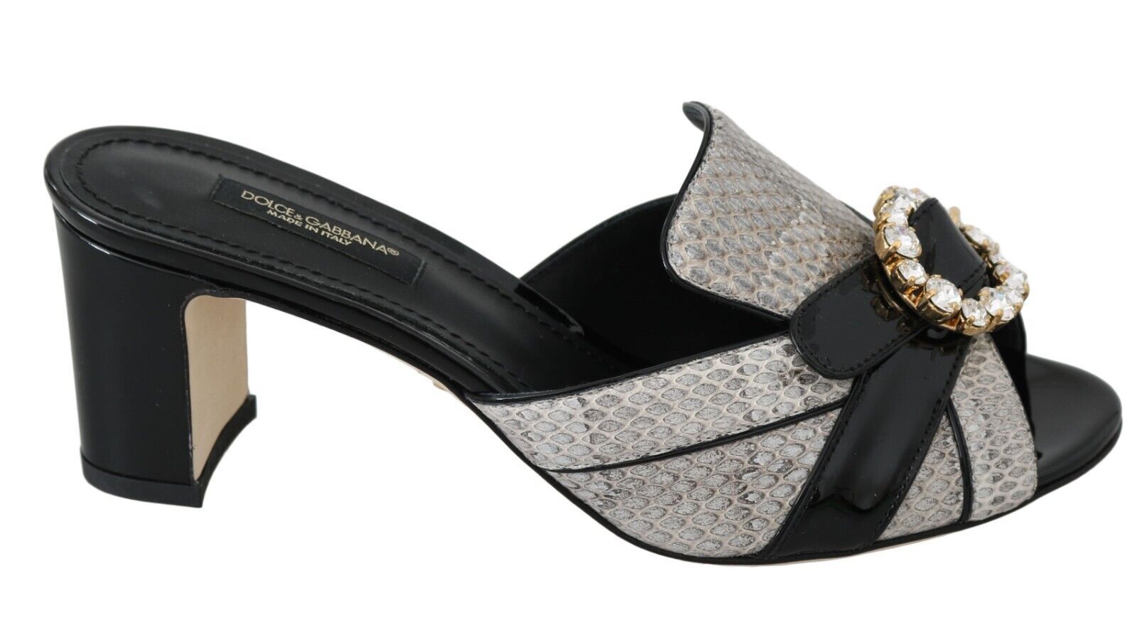 Dolce &amp; Gabbana Kristallverzierte Sandalen aus exotischem Leder