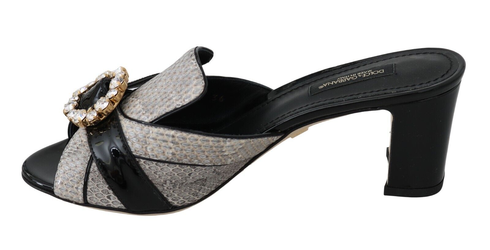 Dolce &amp; Gabbana Kristallverzierte Sandalen aus exotischem Leder