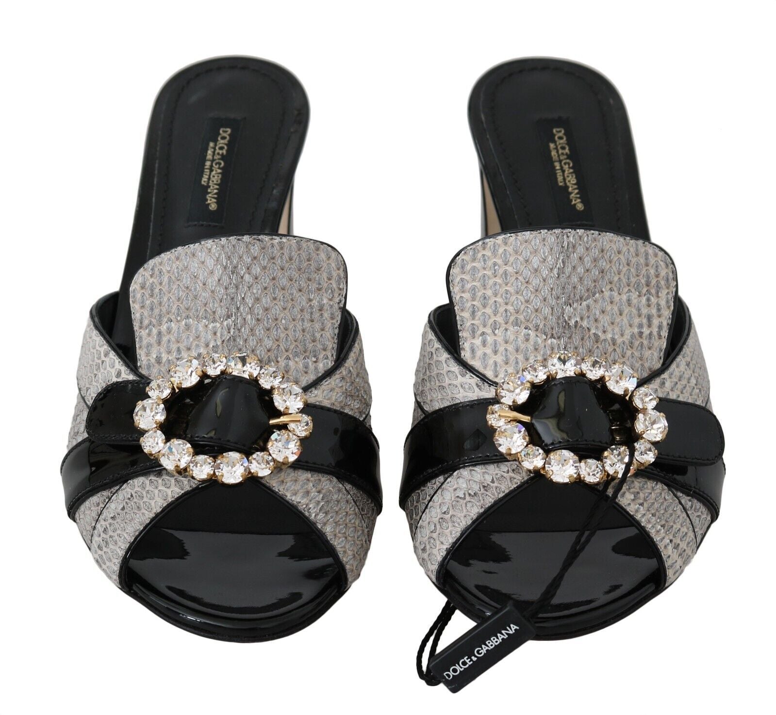 Sandale Dolce &amp; Gabbana din piele exotică cu cristale