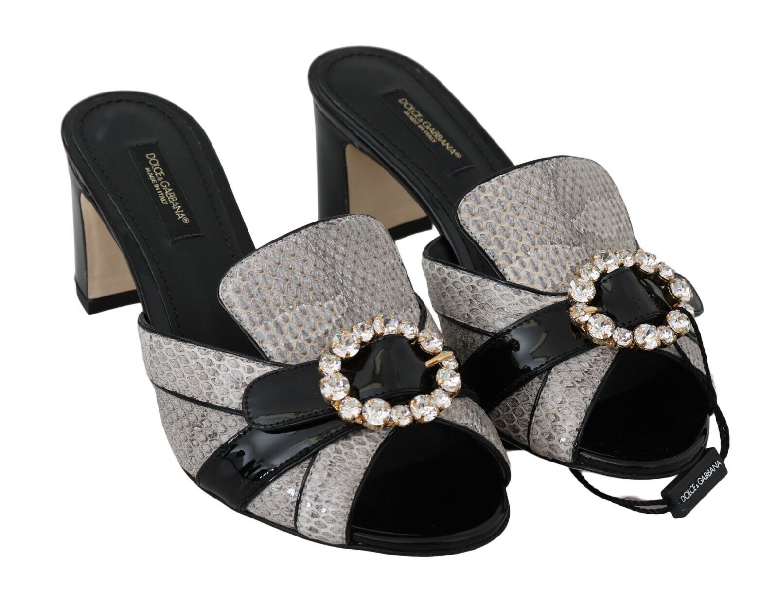 Sandale Dolce &amp; Gabbana din piele exotică cu cristale
