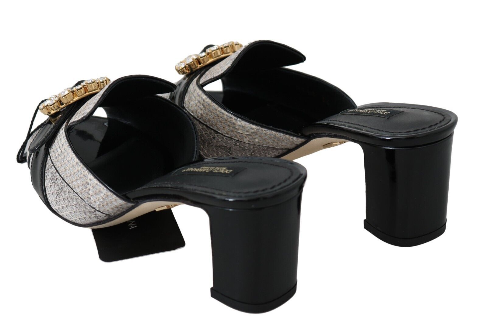 Sandale Dolce &amp; Gabbana din piele exotică cu cristale