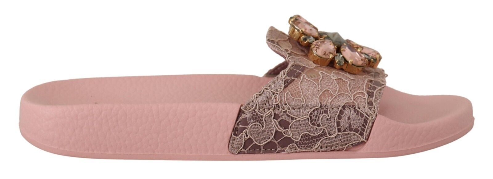 Dolce &amp; Gabbana – Ballerinas mit Blumenspitze und Kristallverzierung