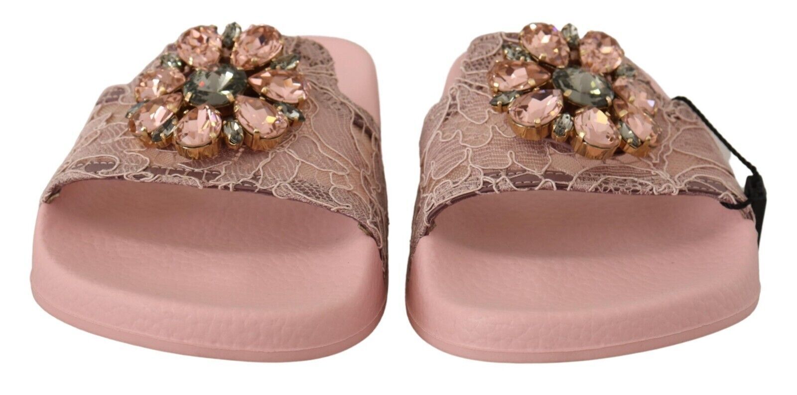 Dolce &amp; Gabbana – Ballerinas mit Blumenspitze und Kristallverzierung