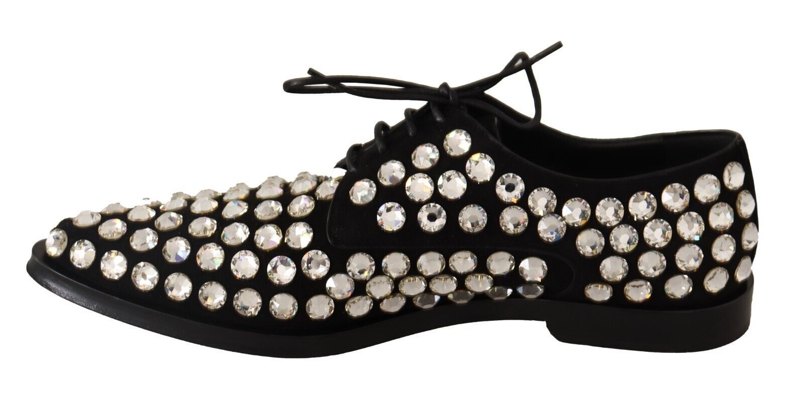 Dolce &amp; Gabbana Elegante, kristallverzierte Schnürschuhe