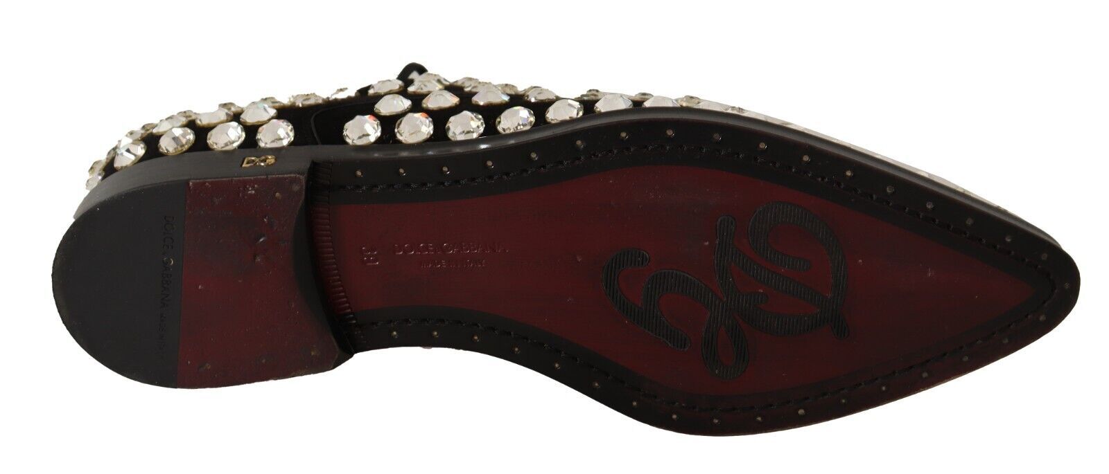 Dolce &amp; Gabbana Elegante, kristallverzierte Schnürschuhe