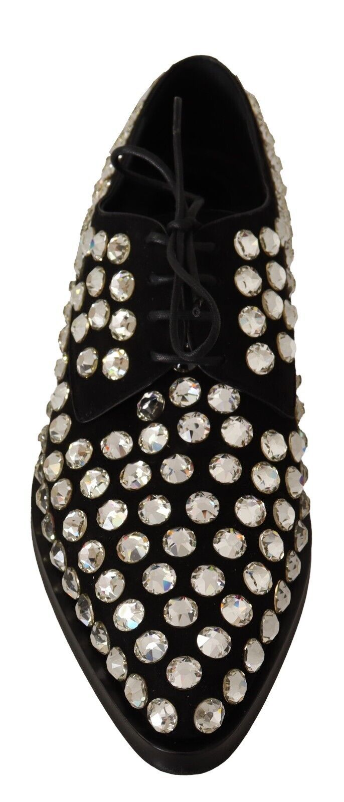 Dolce &amp; Gabbana Elegante, kristallverzierte Schnürschuhe