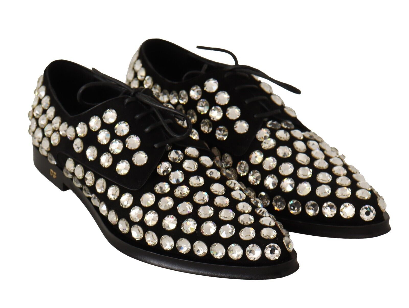Dolce &amp; Gabbana Elegante, kristallverzierte Schnürschuhe