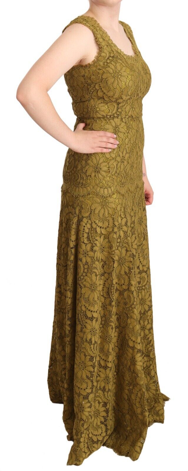 Dolce &amp; Gabbana Elegantes bodenlanges ärmelloses Spitzenkleid
