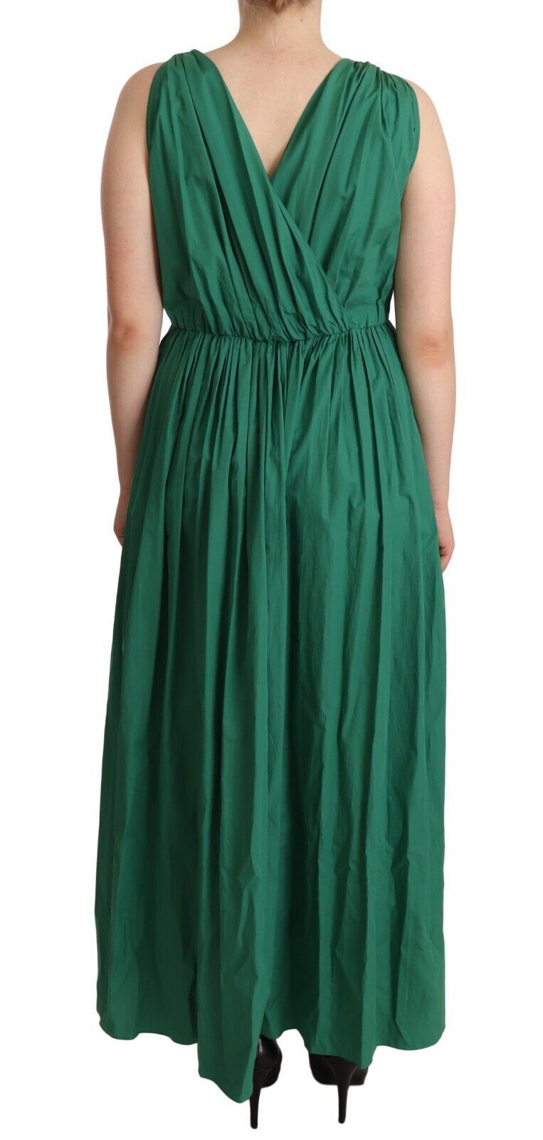 Rochie elegantă Dolce &amp; Gabbana, verde închis, fără mâneci, cu linie A