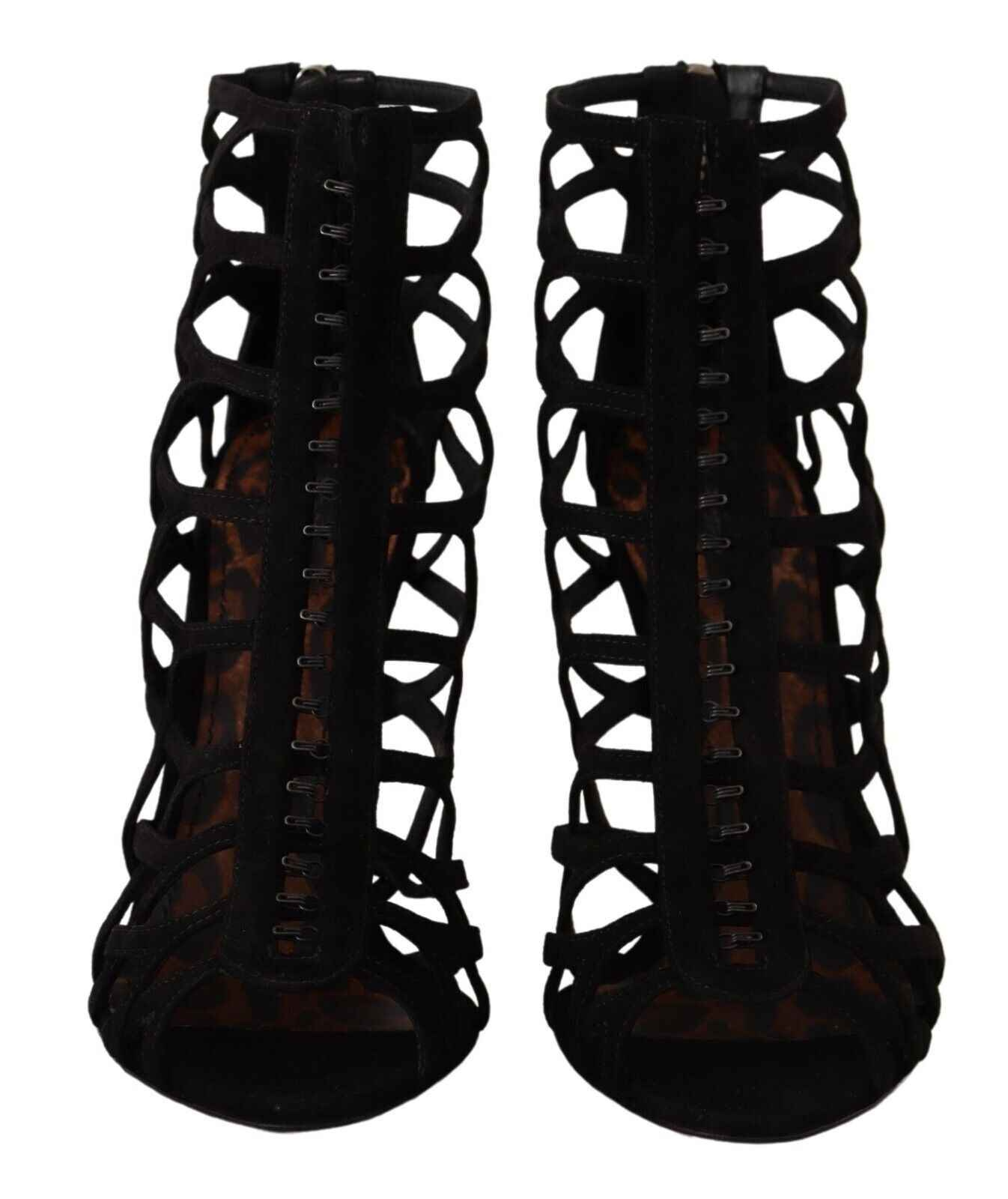 Dolce &amp; Gabbana Elegante schwarze Wildleder-Sandalen mit Absatz