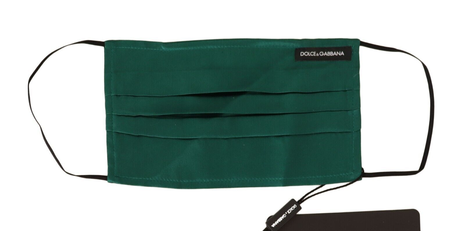 Mască facială plisată din mătase smarald Dolce &amp; Gabbana