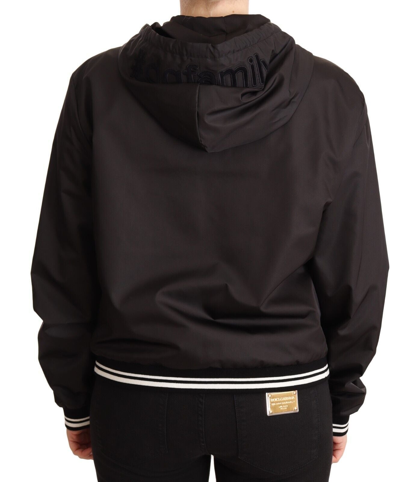 Dolce &amp; Gabbana Jachetă bomber elegantă neagră cu glugă
