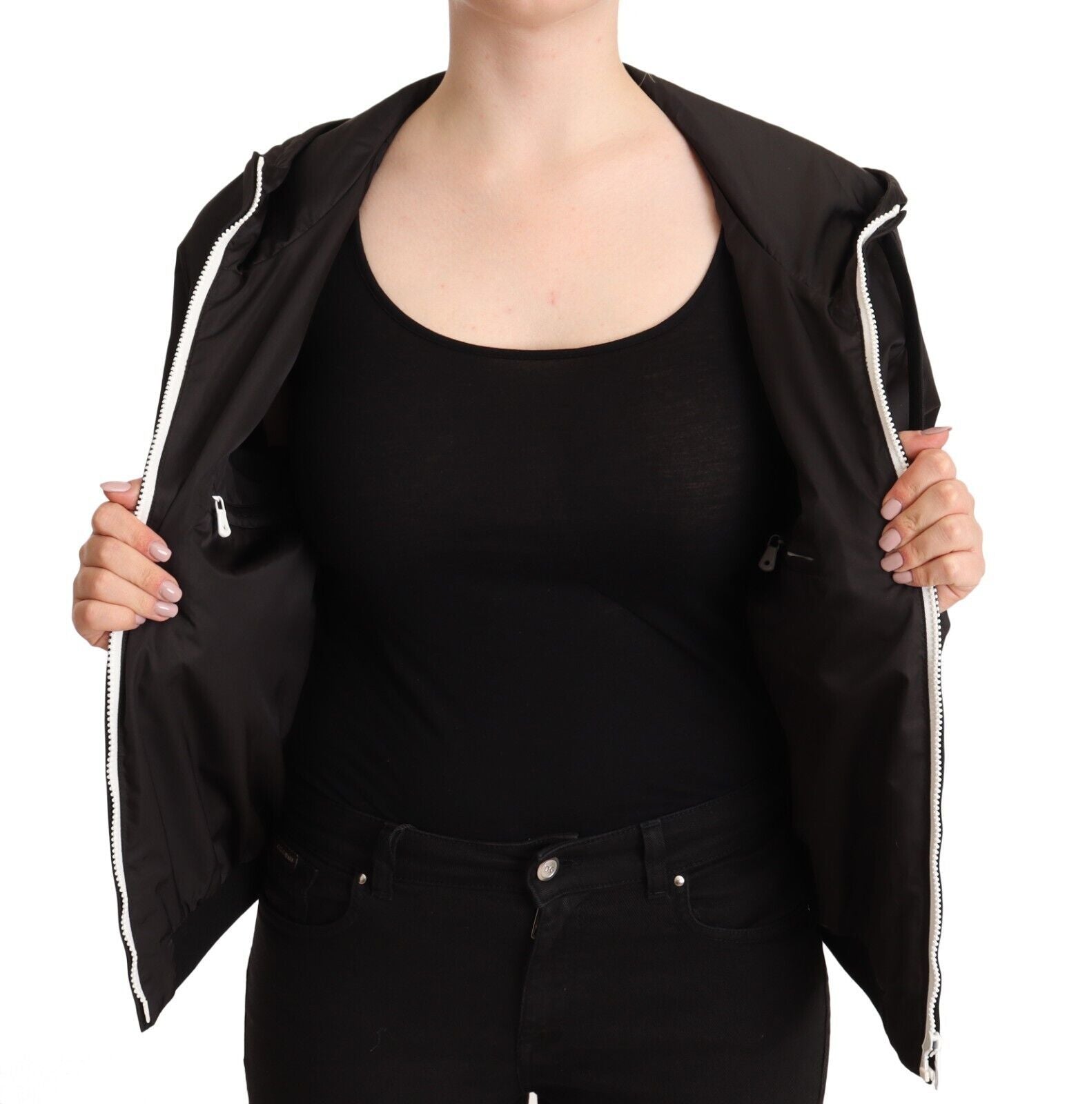 Dolce &amp; Gabbana Jachetă bomber elegantă neagră cu glugă