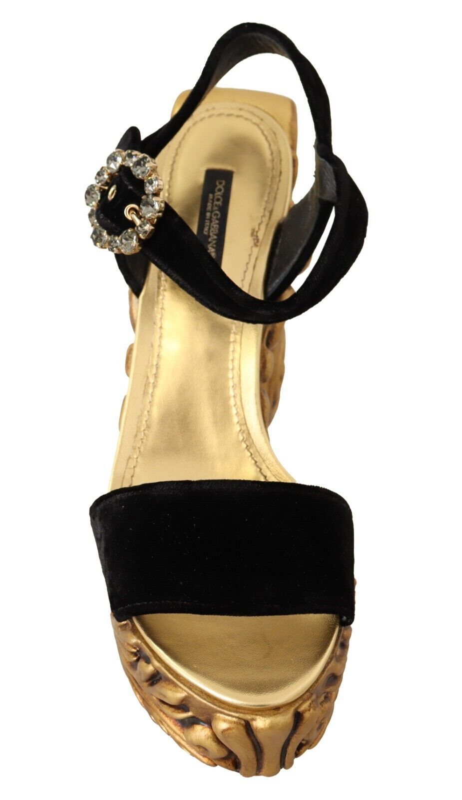 Dolce &amp; Gabbana – Absatzschuhe aus barockem Samt in Schwarz und Gold
