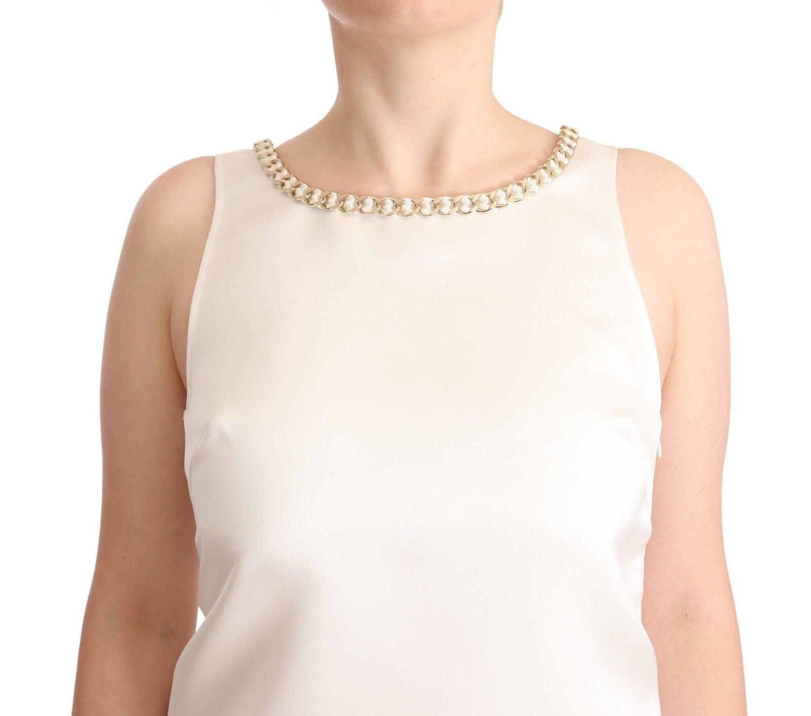 Rochie mini elegantă fără mâneci Elisabetta Franchi cu decolteu decorat
