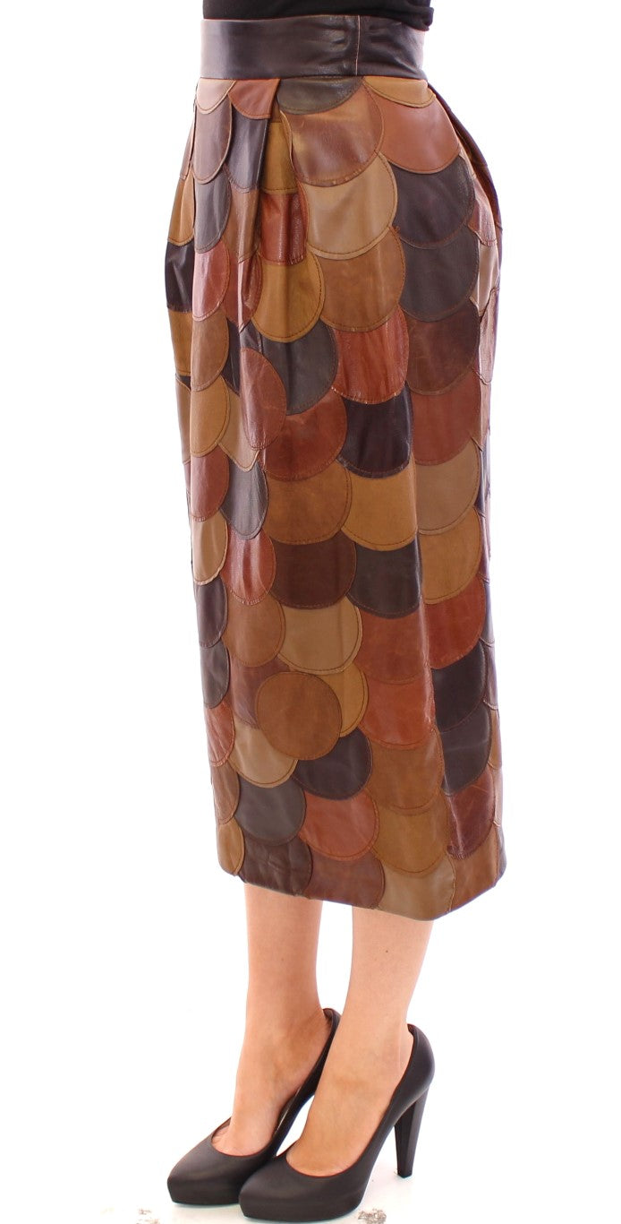 Dolce &amp; Gabbana Eleganter Patchworkrock aus Leder