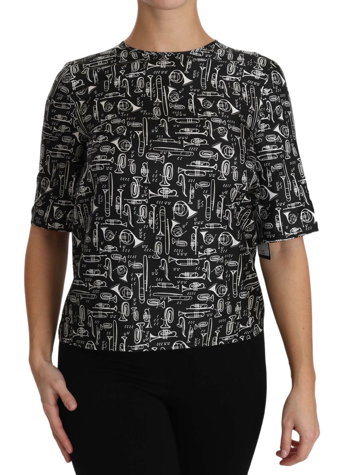 Dolce &amp; Gabbana – Exquisite Seidenbluse mit Trompetendruck