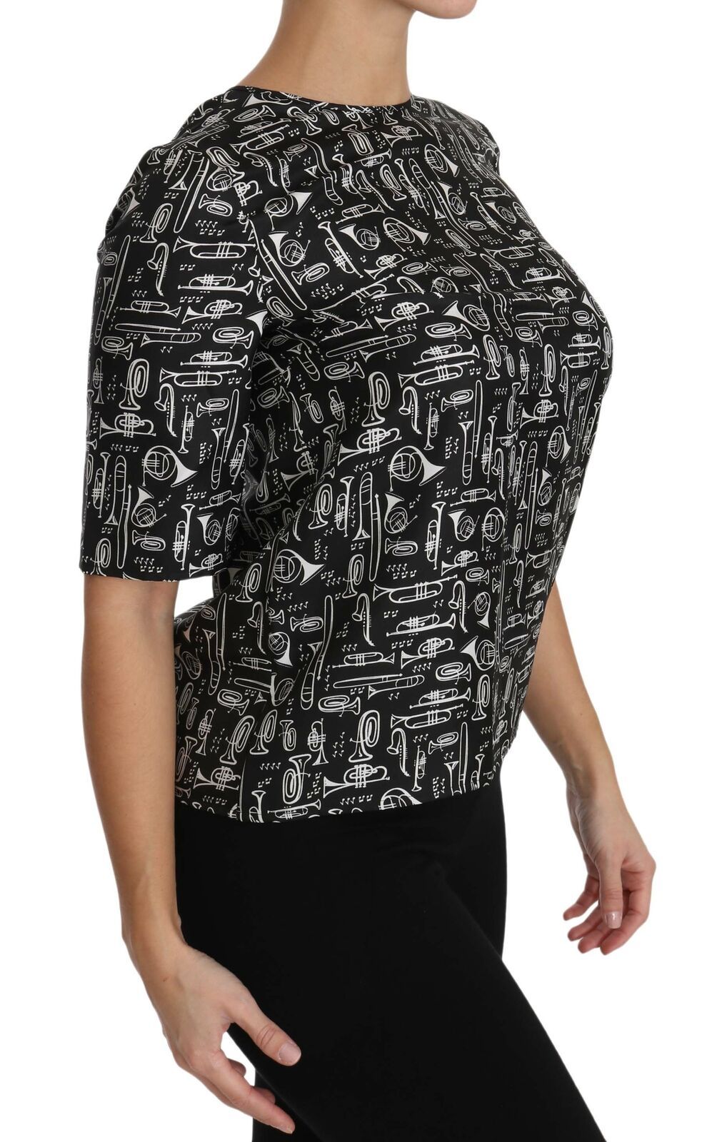 Dolce &amp; Gabbana – Exquisite Seidenbluse mit Trompetendruck