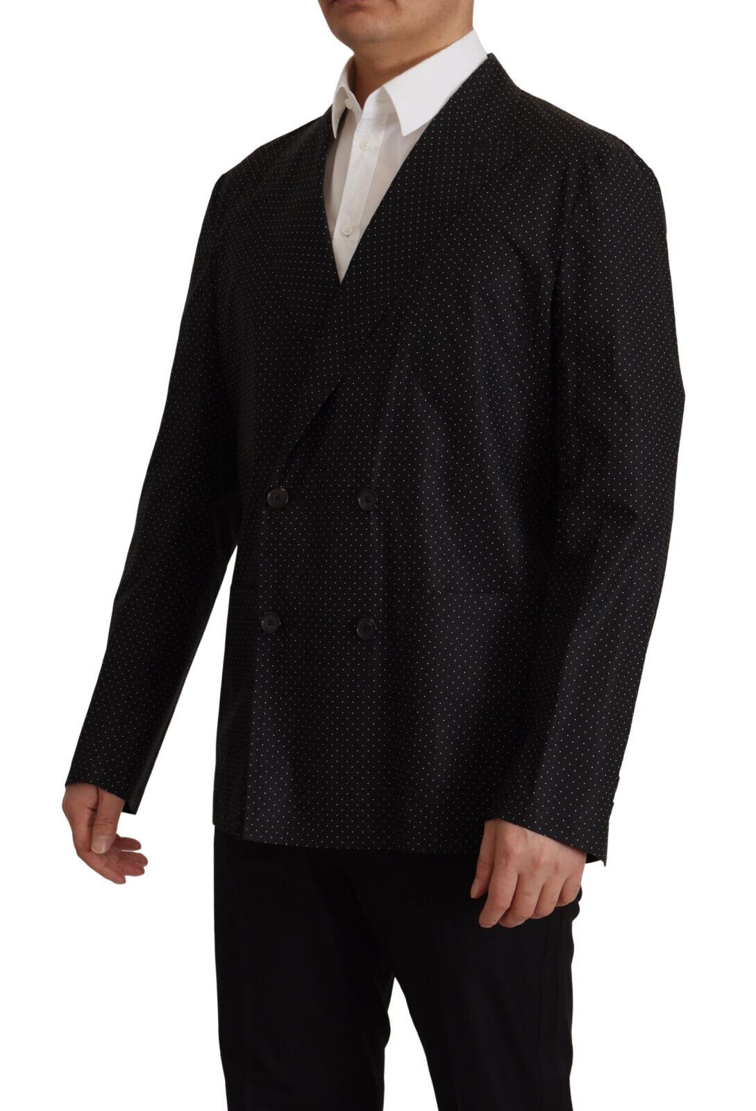 Dolce &amp; Gabbana – Schmaler, zweireihiger Blazer mit Polka Dots