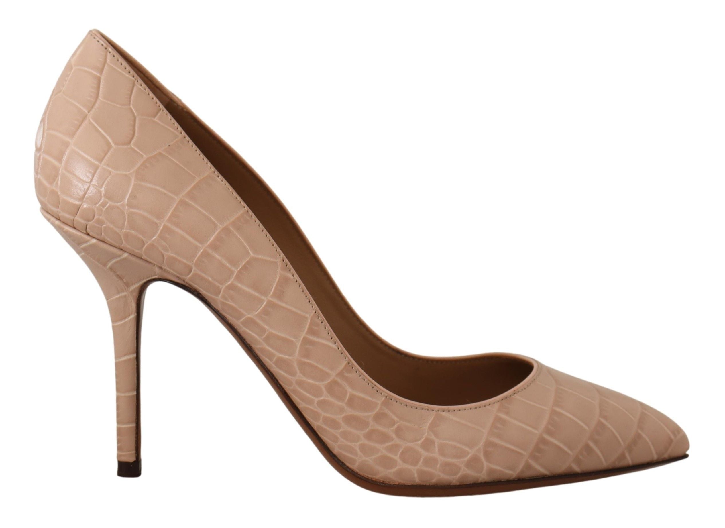 Dolce &amp; Gabbana Elegante Kitten Heels Pumps aus nacktem Leder