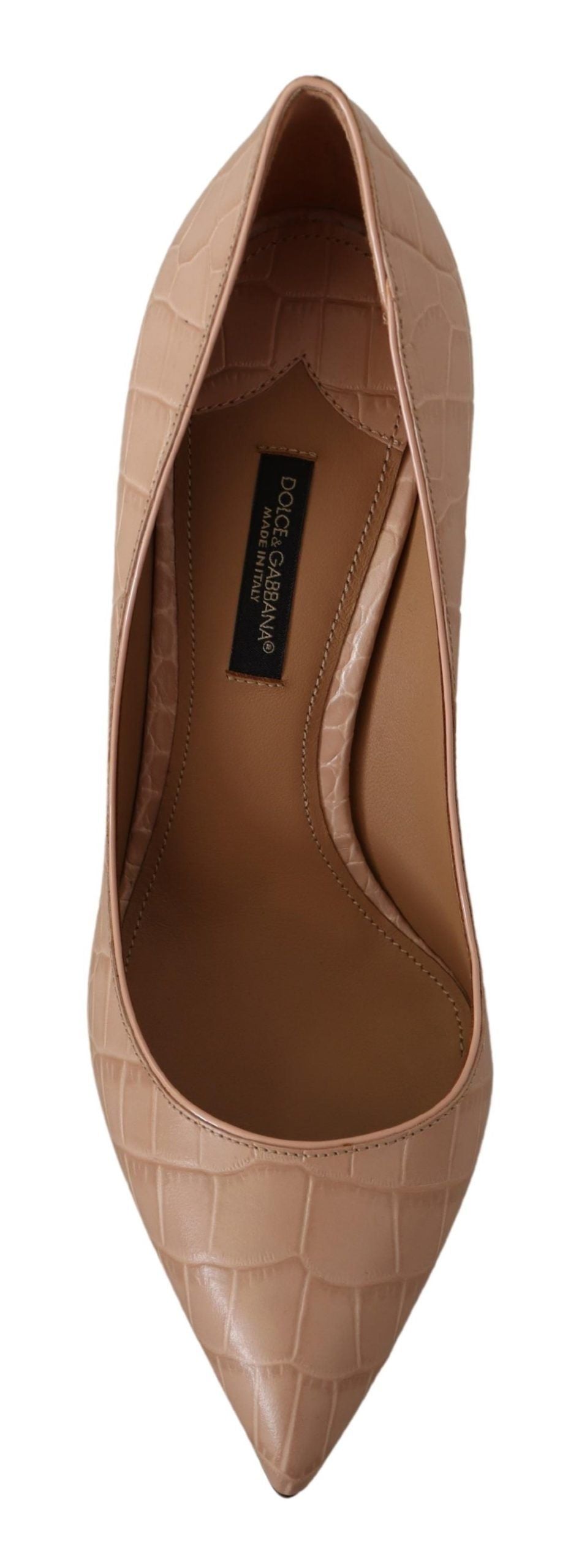 Dolce &amp; Gabbana Pantofi cu toc mic din piele nud eleganți