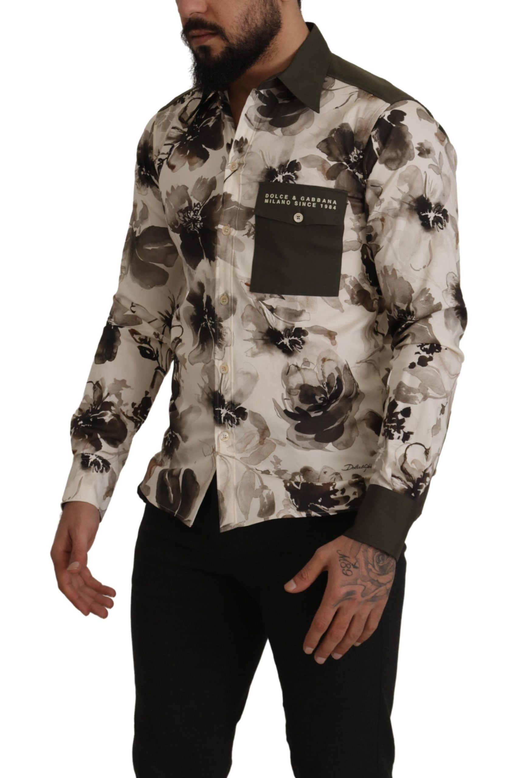 Dolce &amp; Gabbana Lässiges Baumwollhemd mit Blumendruck