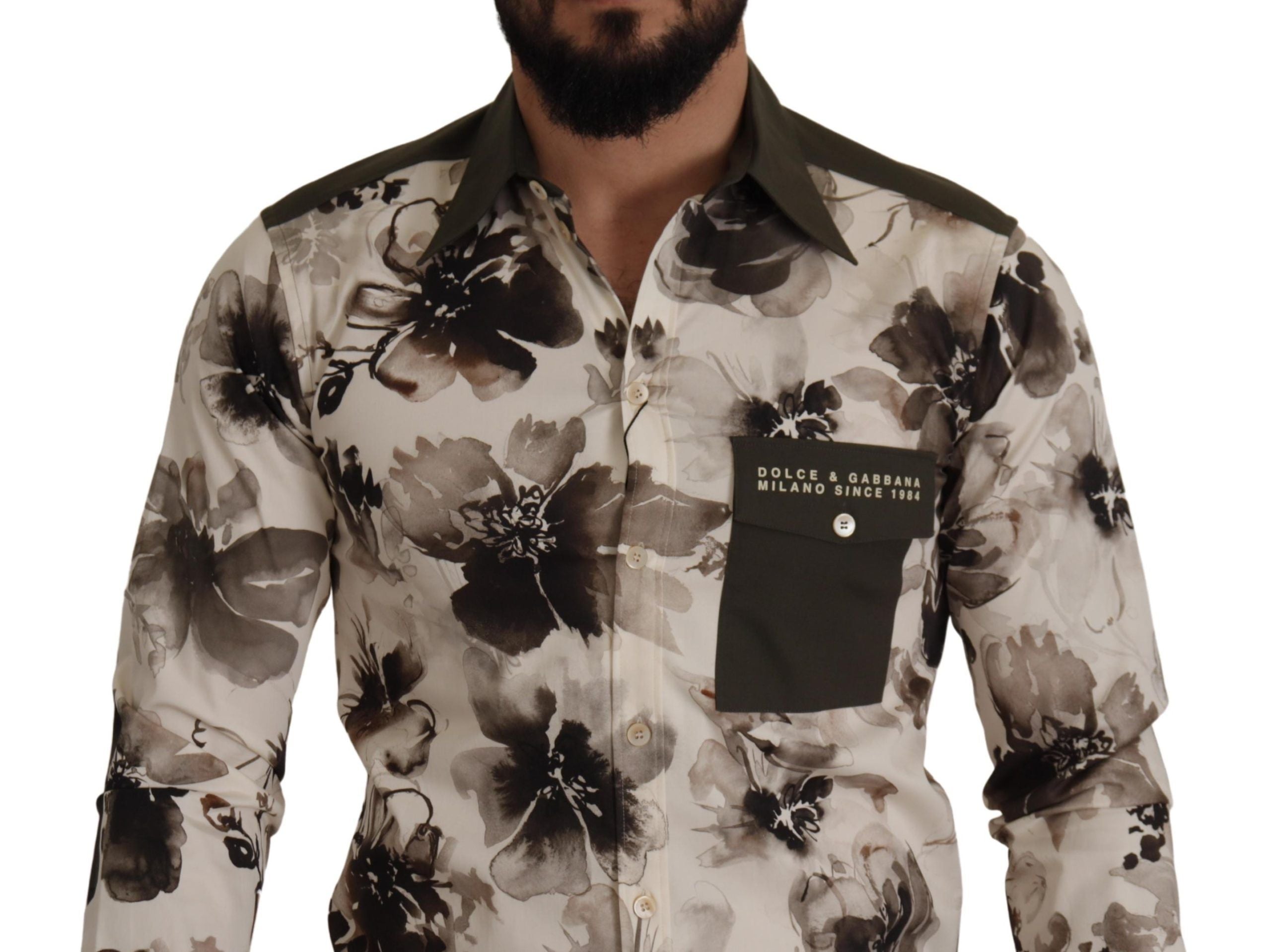 Dolce &amp; Gabbana Lässiges Baumwollhemd mit Blumendruck
