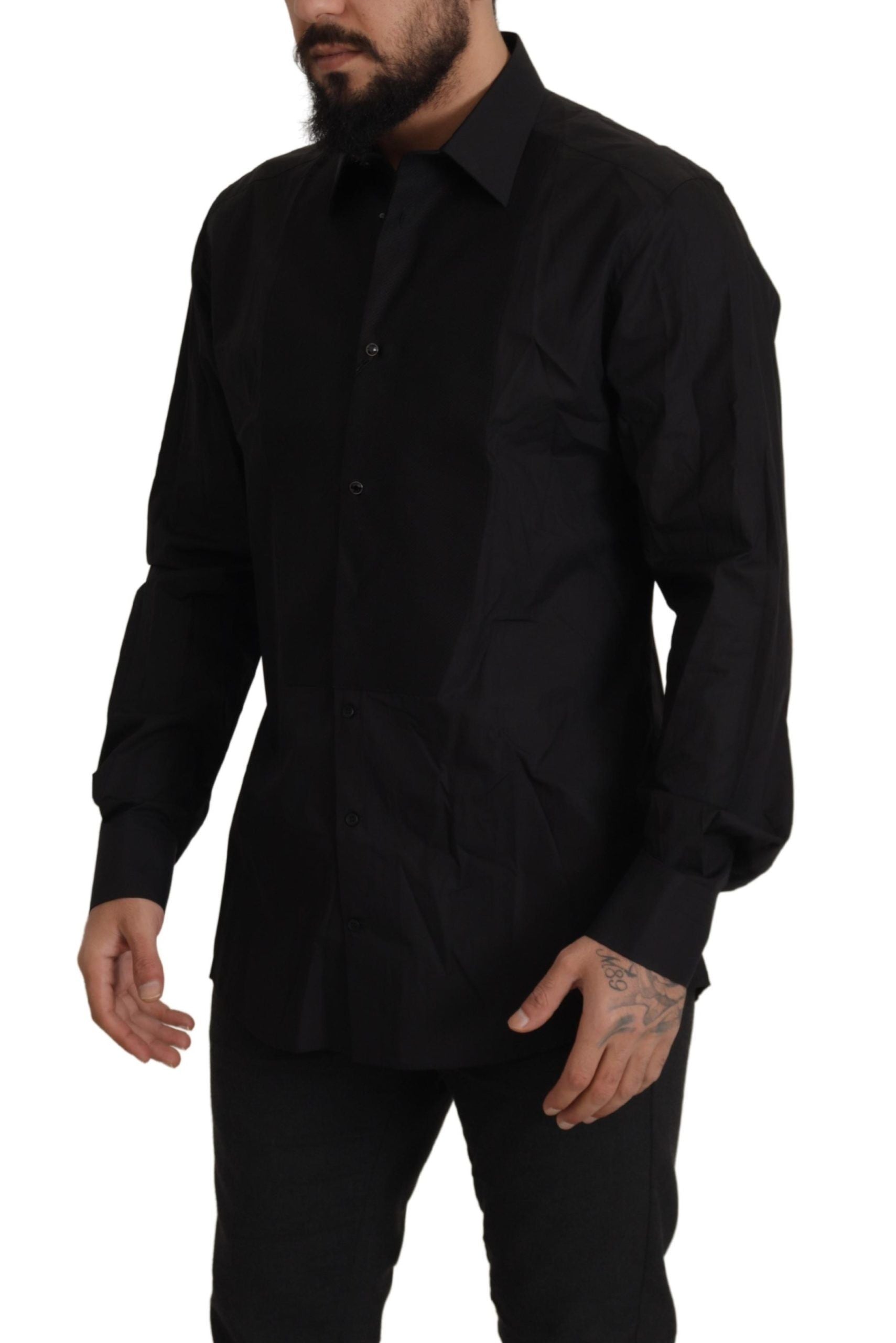Dolce &amp; Gabbana – Elegantes schwarzes Smokinghemd – Slim Fit