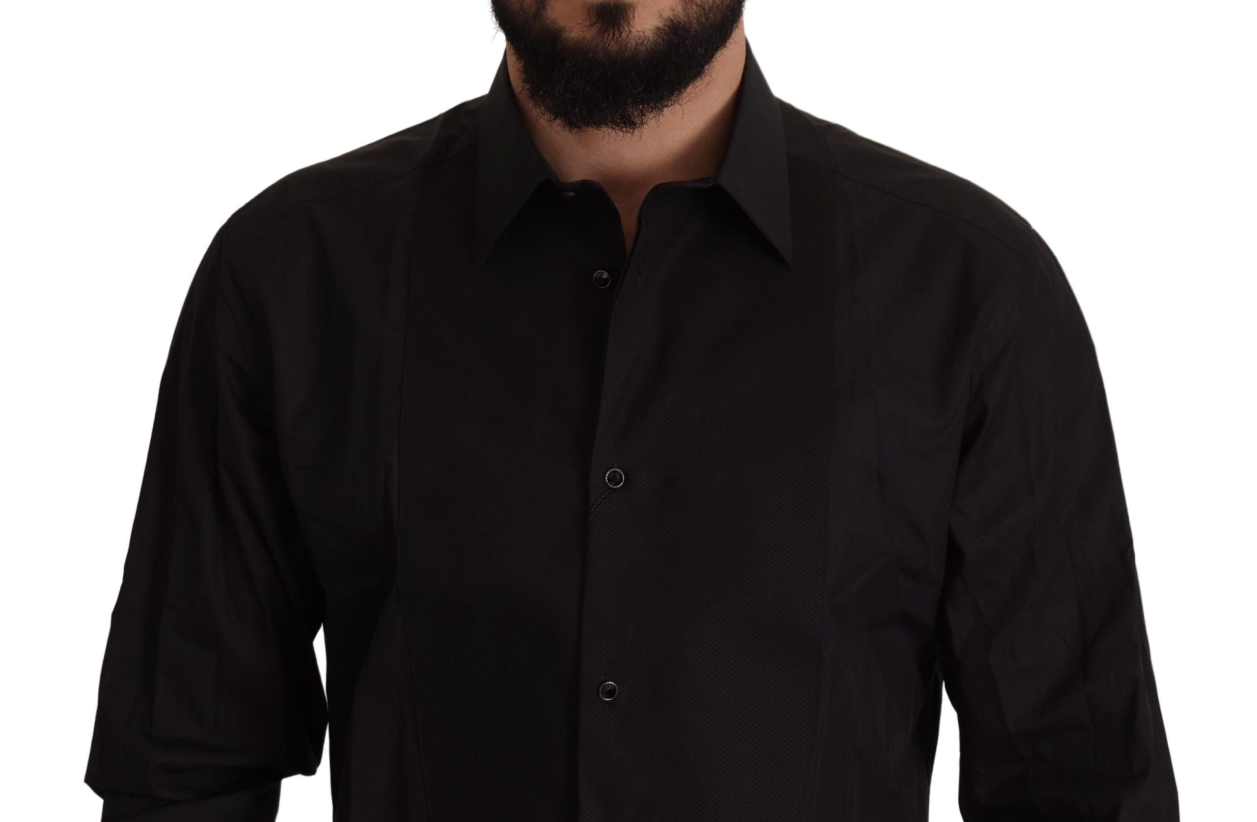 Dolce &amp; Gabbana – Elegantes schwarzes Smokinghemd – Slim Fit