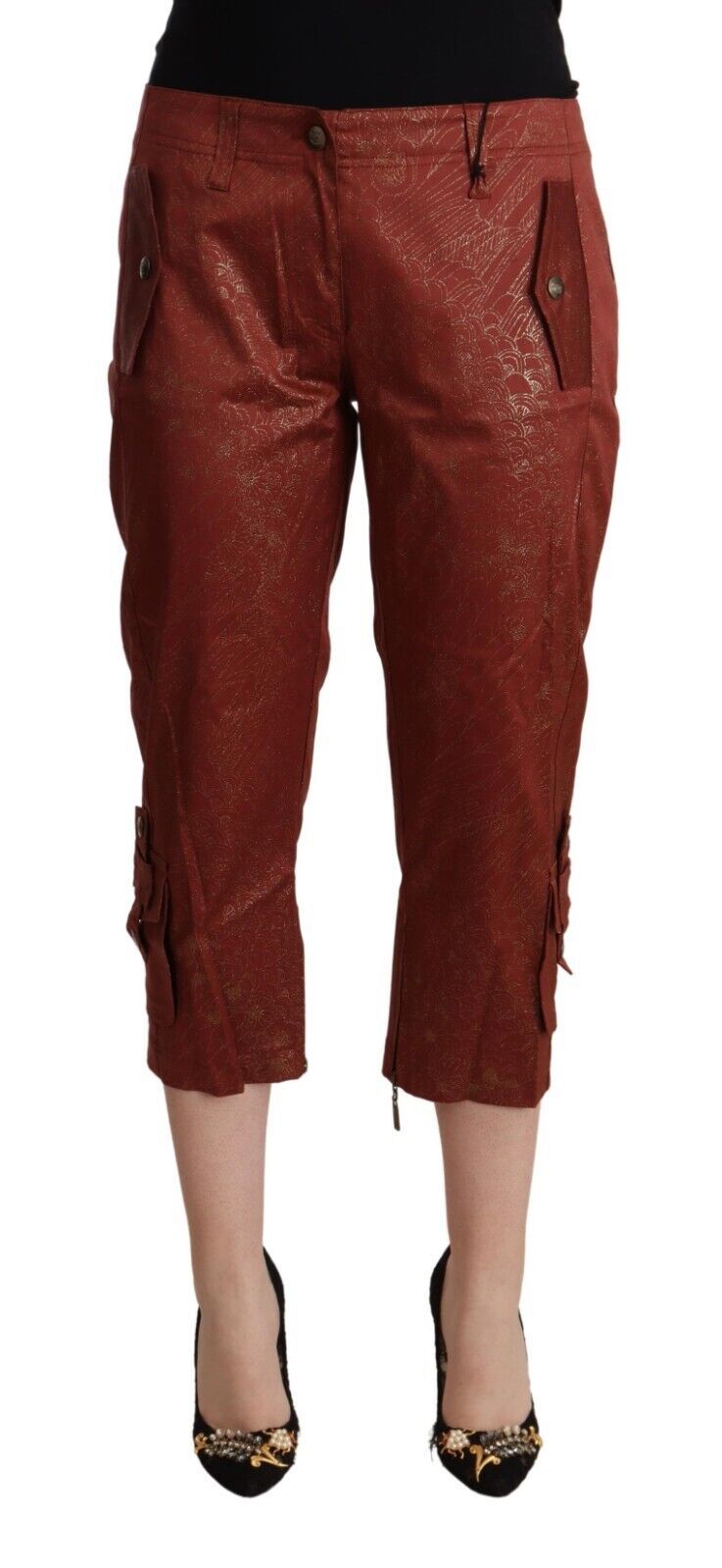 Pantaloni scurți maro din bumbac Just Cavalli Chic
