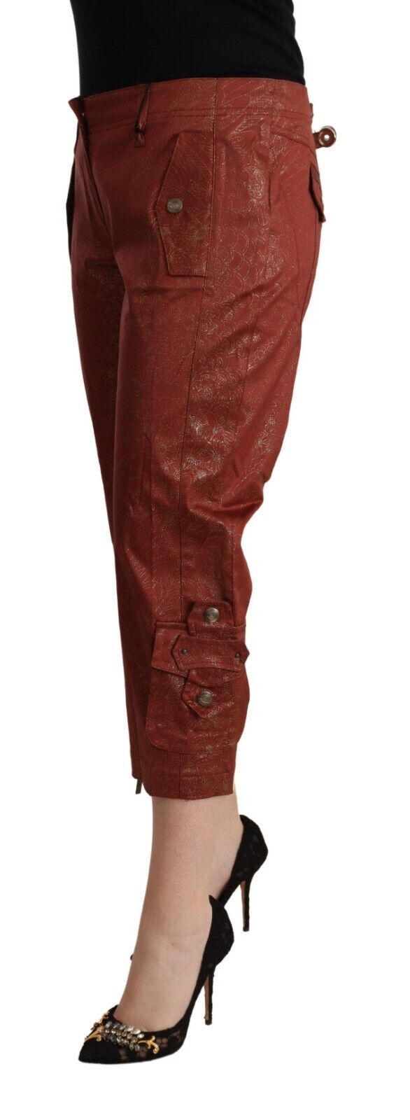 Pantaloni scurți maro din bumbac Just Cavalli Chic