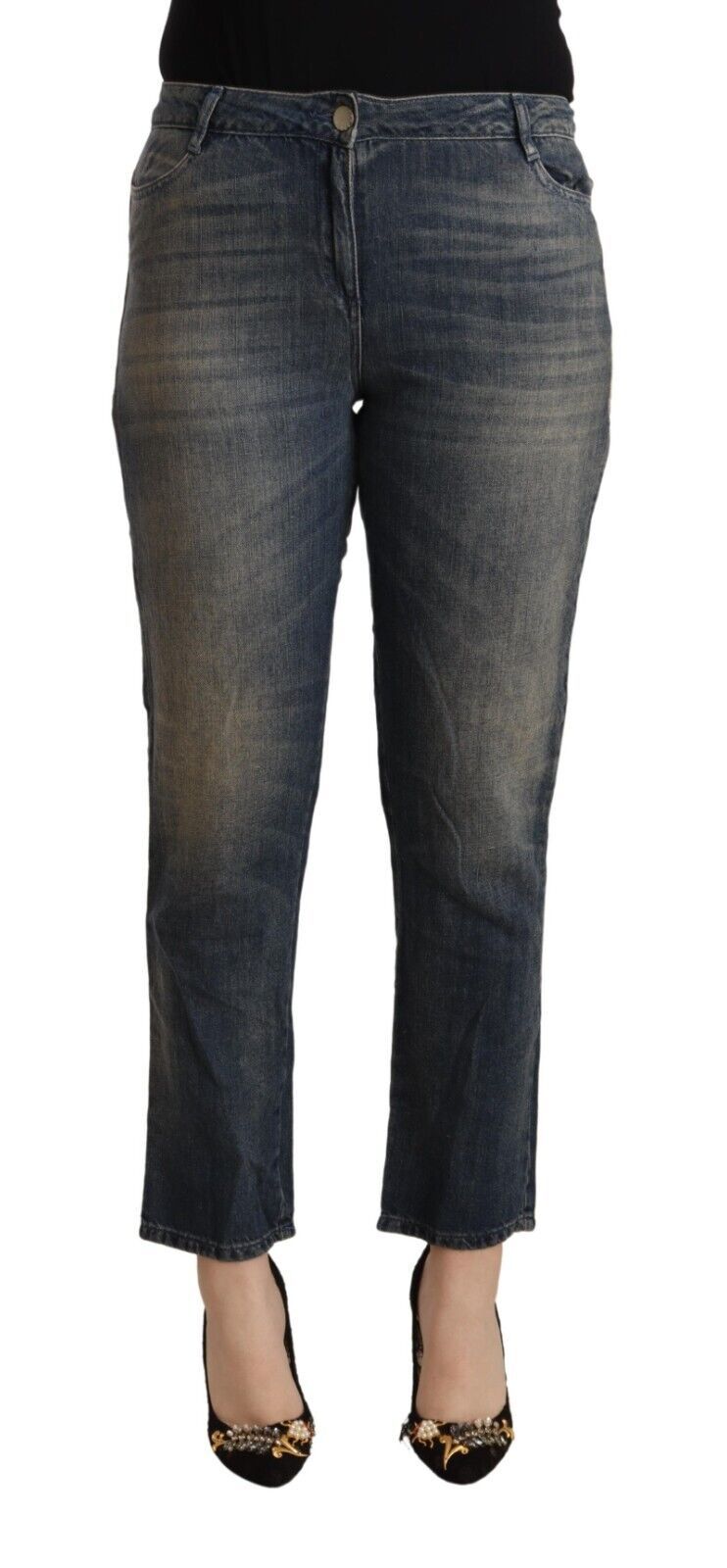 Twinset Chic – Verkürzte Jeans mit mittelhohem Bund