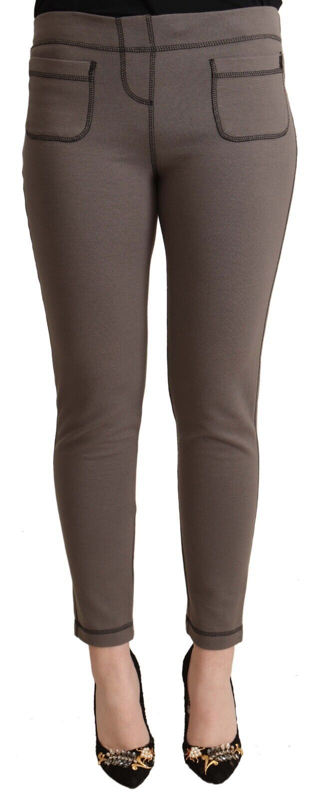 Pantaloni skinny gri cu talie medie John Galliano Chic pentru un stil sofisticat