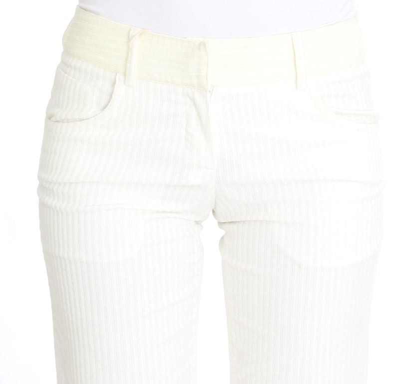 Ermanno Scervino Schicke weiß gestreifte Hose mit gerader Passform